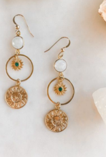 Pretty Eclectic Emerald Sun Earrings