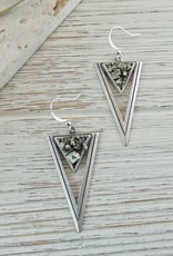 Dynamo Geometric Triangle Earrings  Silver