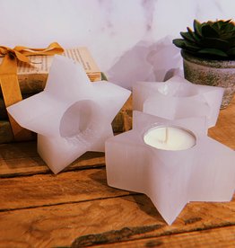 Selenite Star Tealight Holder