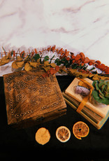 Wood Box - Seven Chakra Carved 7.5 x 7.5" x 4" High