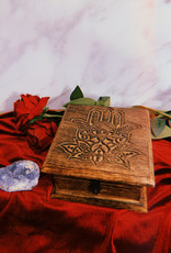 New Age Imports, Inc. Celtic Knots of Love Carved Wood Box 10"x6"x4"
