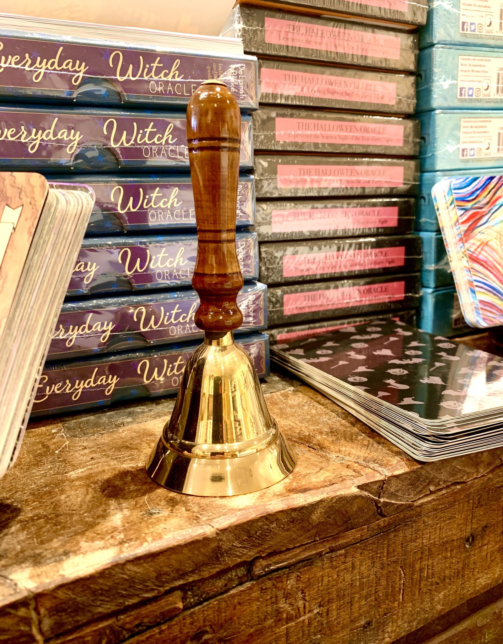 Brass Bell  - Wooden Handle 5.5"