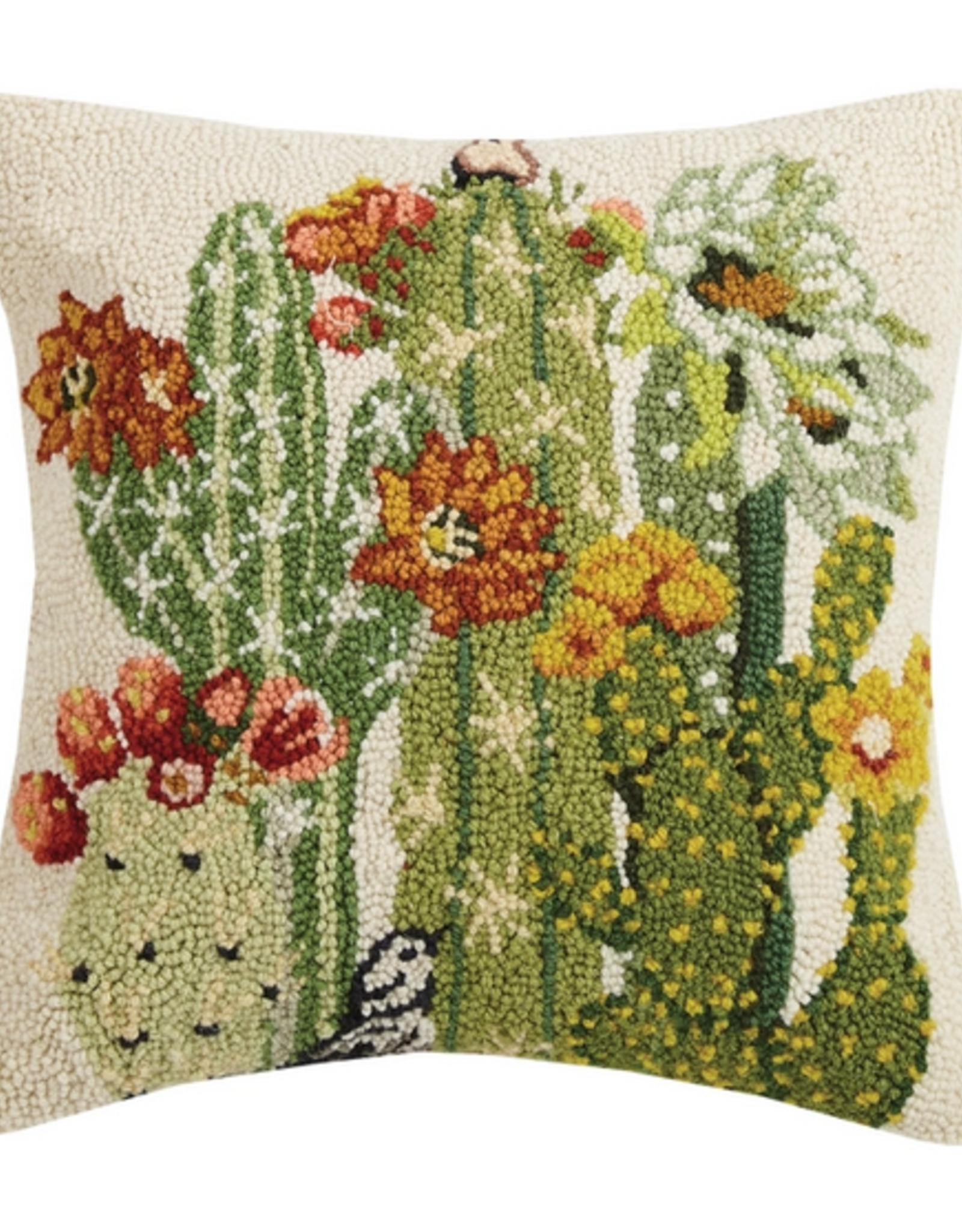 Peking Handicraft Cactus Floral Hook Pillow