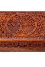 Wood Box - Tree of Life Carved 5x7"