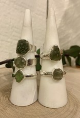 *Raw Moldavite Rings - Sterling Silver