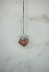 Capstone Esoterica Rose Quartz Half Octahedron Pendulum