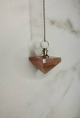 Capstone Esoterica Rose Quartz Half Octahedron Pendulum