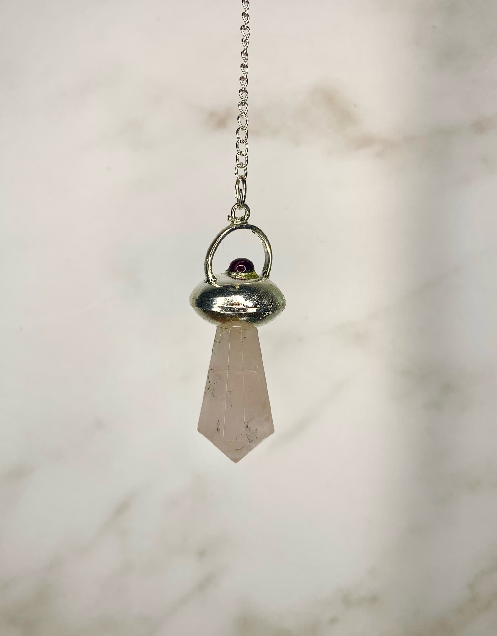 Capstone Esoterica Rose Quartz and Garnet Pendulum