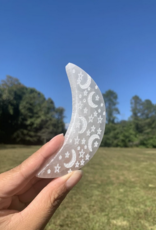 Engraved Selenite Moon