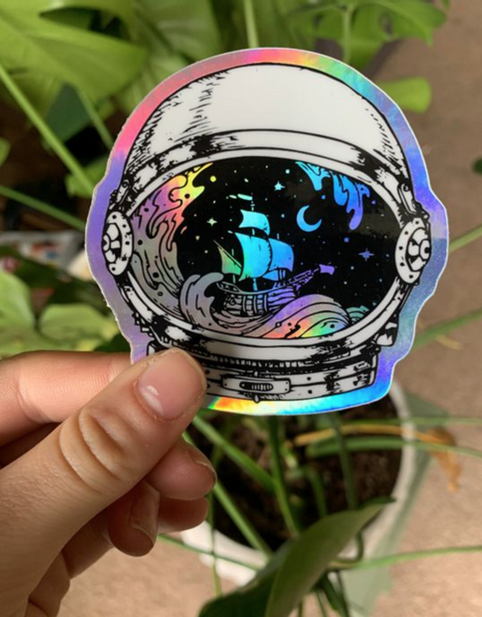 Holographic Astronaut Scuba Diver Sticker Ocean Vinyl