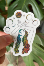 Witchy Woman Holo Glitter Celestial Sticker Waterproof