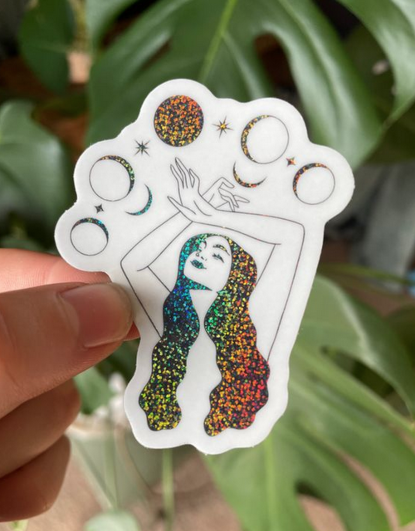 Witchy Woman Holo Glitter Celestial Sticker Waterproof