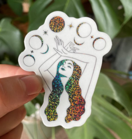 Witchy Woman Holo Glitter Celestial Sticker Waterproof