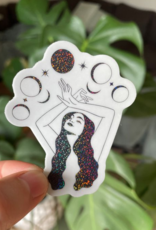 Witchy Woman Holo Glitter Celestial Sticker Waterproof