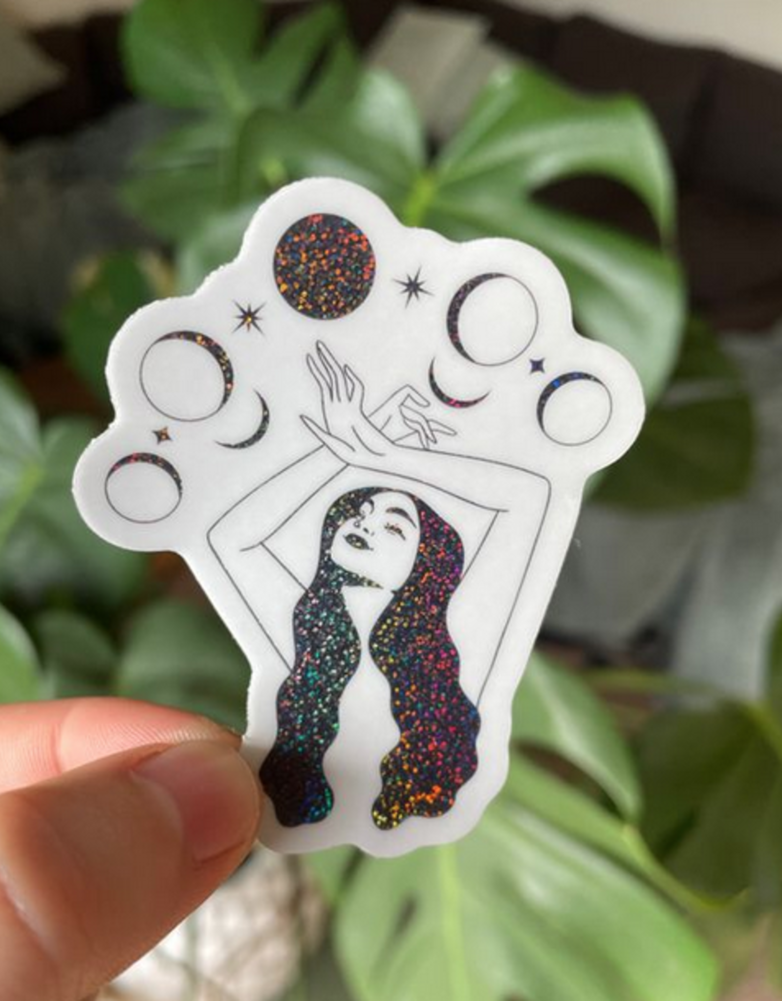 Witchy Woman Holo Glitter Celestial Sticker Waterproof