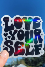 Love Yourself Holographic Vinyl Sticker