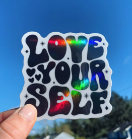 Love Yourself Holographic Vinyl Sticker