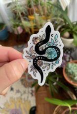 Glitter Stardust Holographic Floral Snake Holographic Glitter Snake Waterproof Sticker