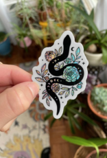 Little Viper Co. Glitter Stardust Holographic Floral Snake Holographic Glitter Snake Waterproof Sticker