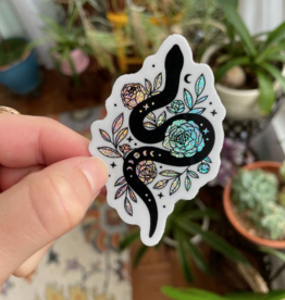 Glitter Stardust Holographic Floral Snake Holographic Glitter Snake Waterproof Sticker