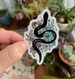 Little Viper Co. Glitter Stardust Holographic Floral Snake Holographic Glitter Snake Waterproof Sticker