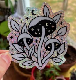 Little Viper Co. *Holographic Glitter Magic Mushroom Vinyl Sticker