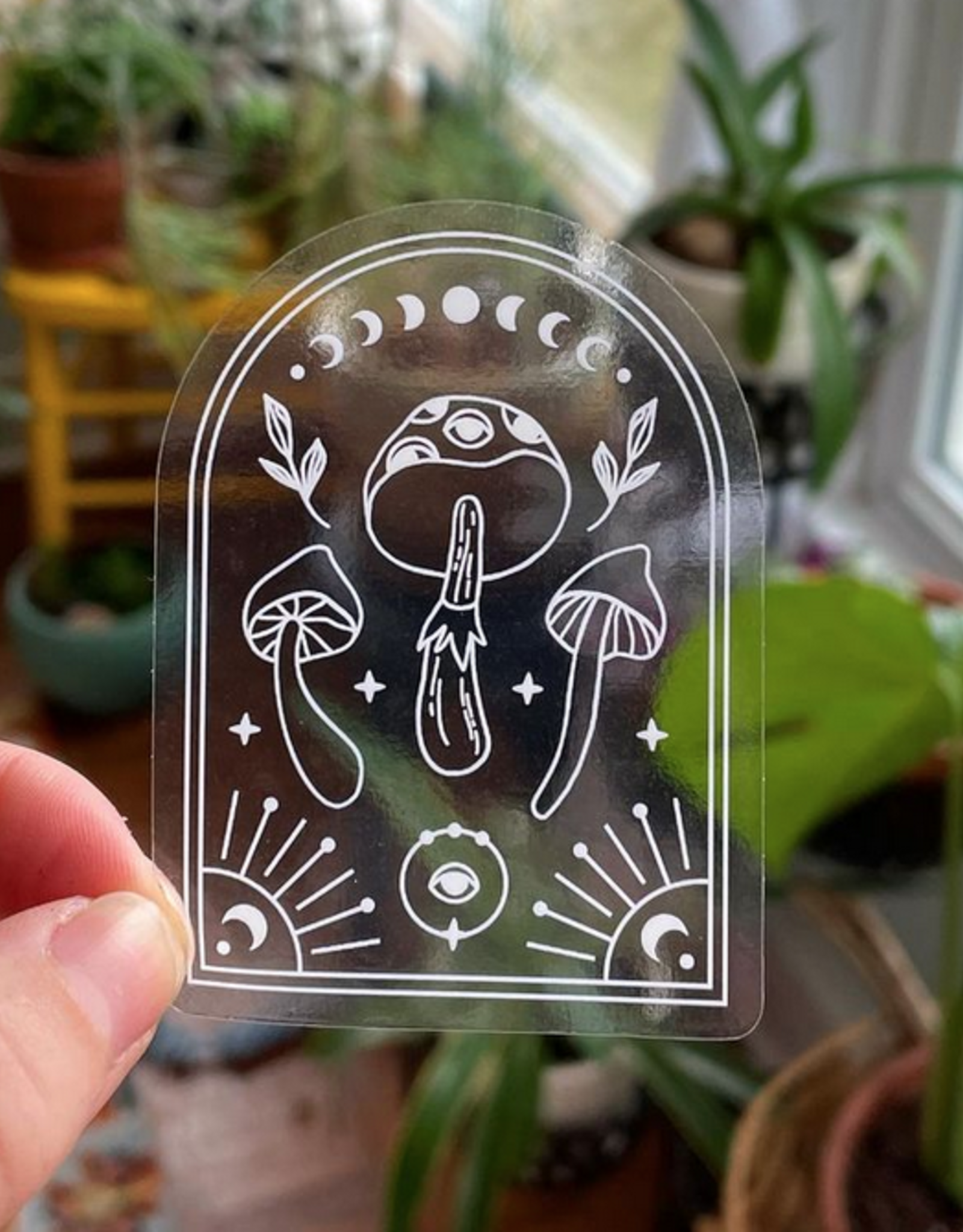 Clear Mushroom Sticker Celestial Waterproof
