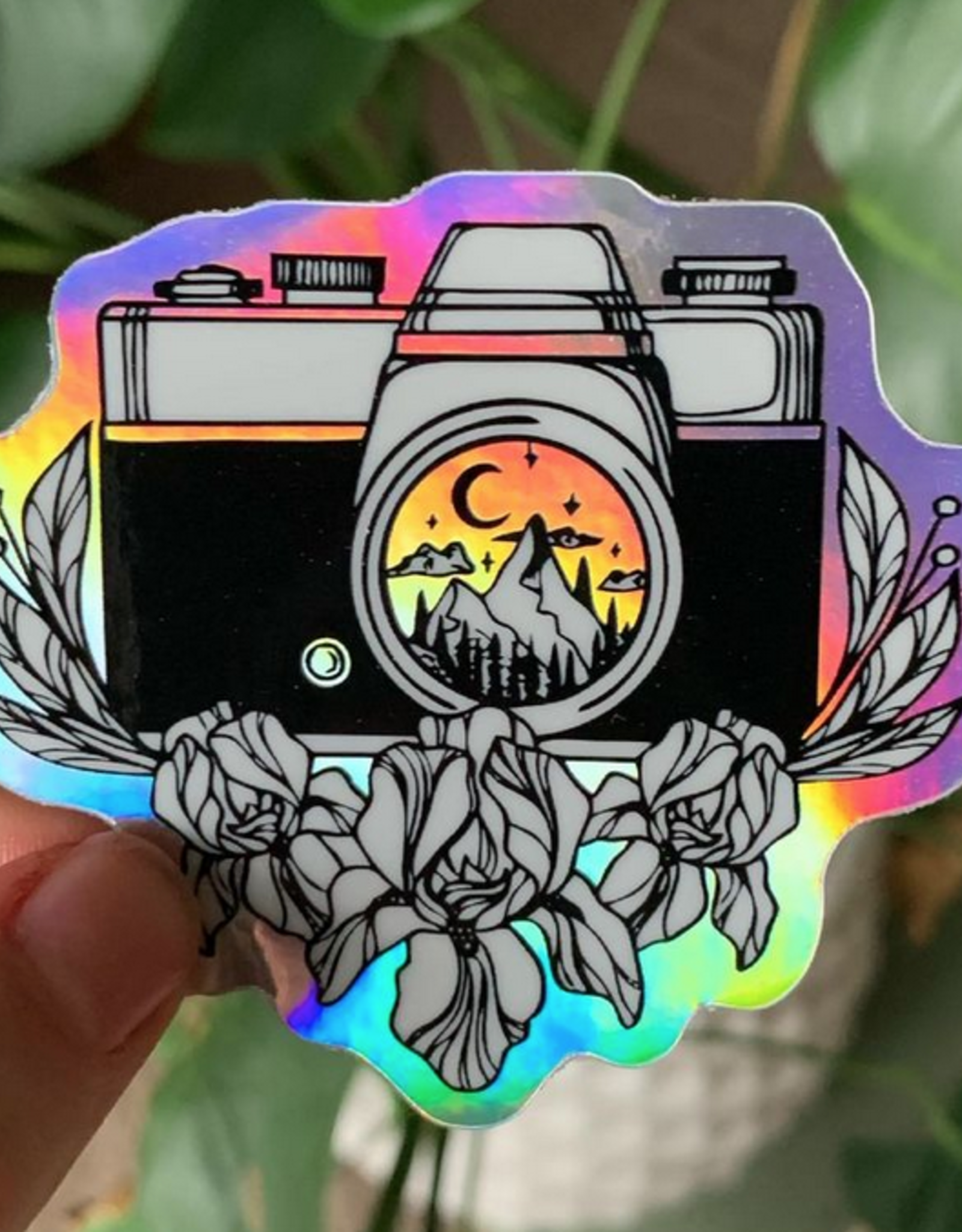 Little Viper Co. *Holographic Floral Vintage Camera Vinyl Sticker