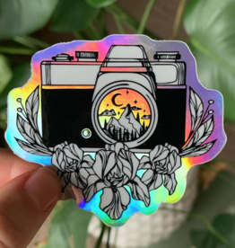 Little Viper Co. *Holographic Floral Vintage Camera Vinyl Sticker