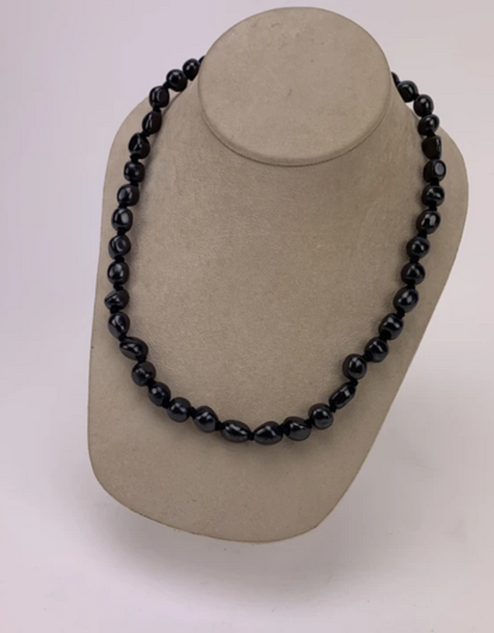 Shungite Tumbled Bead 18" Necklace | 7-10 mm Stones | Russia