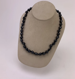 Shungite Tumbled Bead 18" Necklace | 7-10 mm Stones | Russia