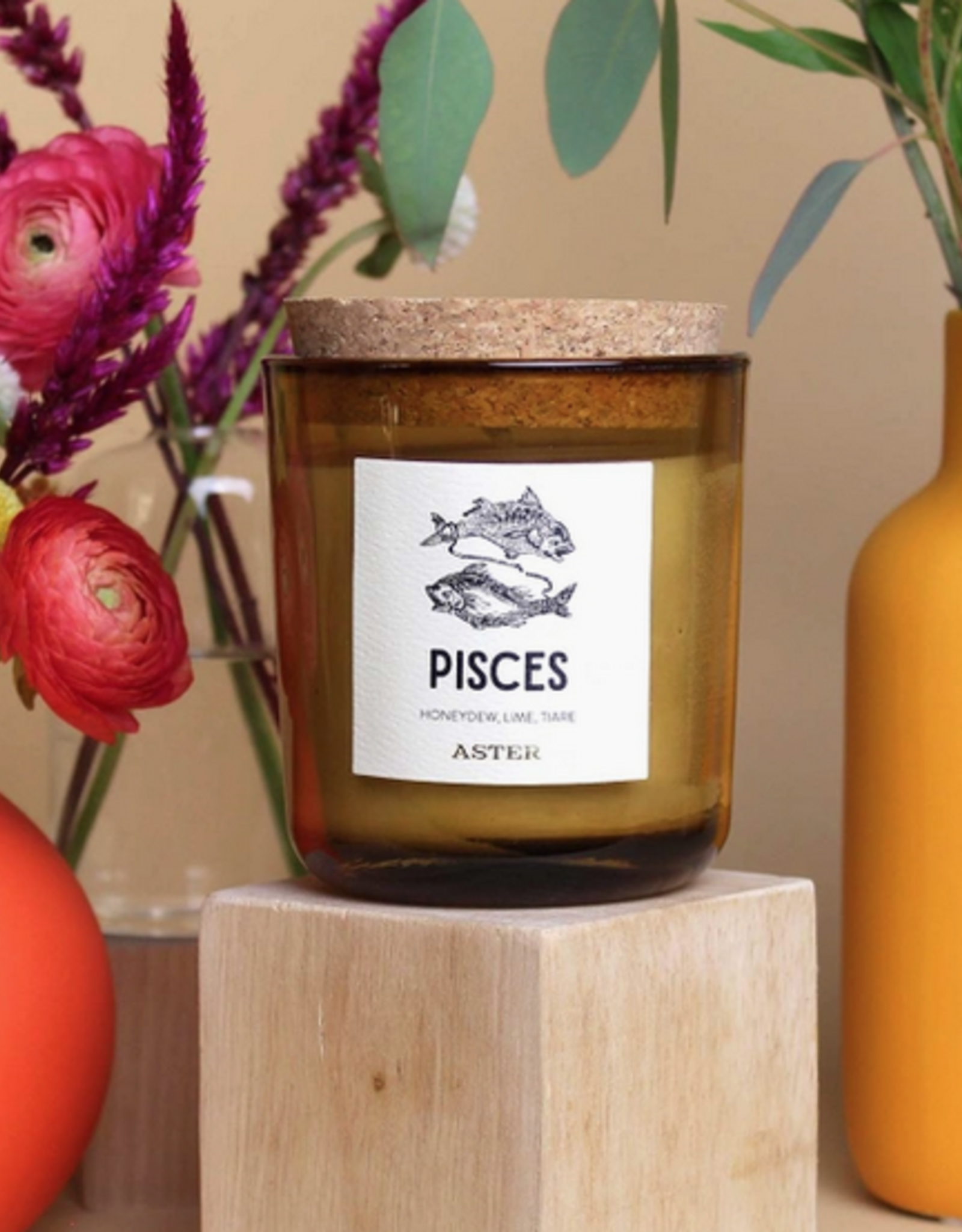 *Aster Candle *Pisces Zodiac Candle