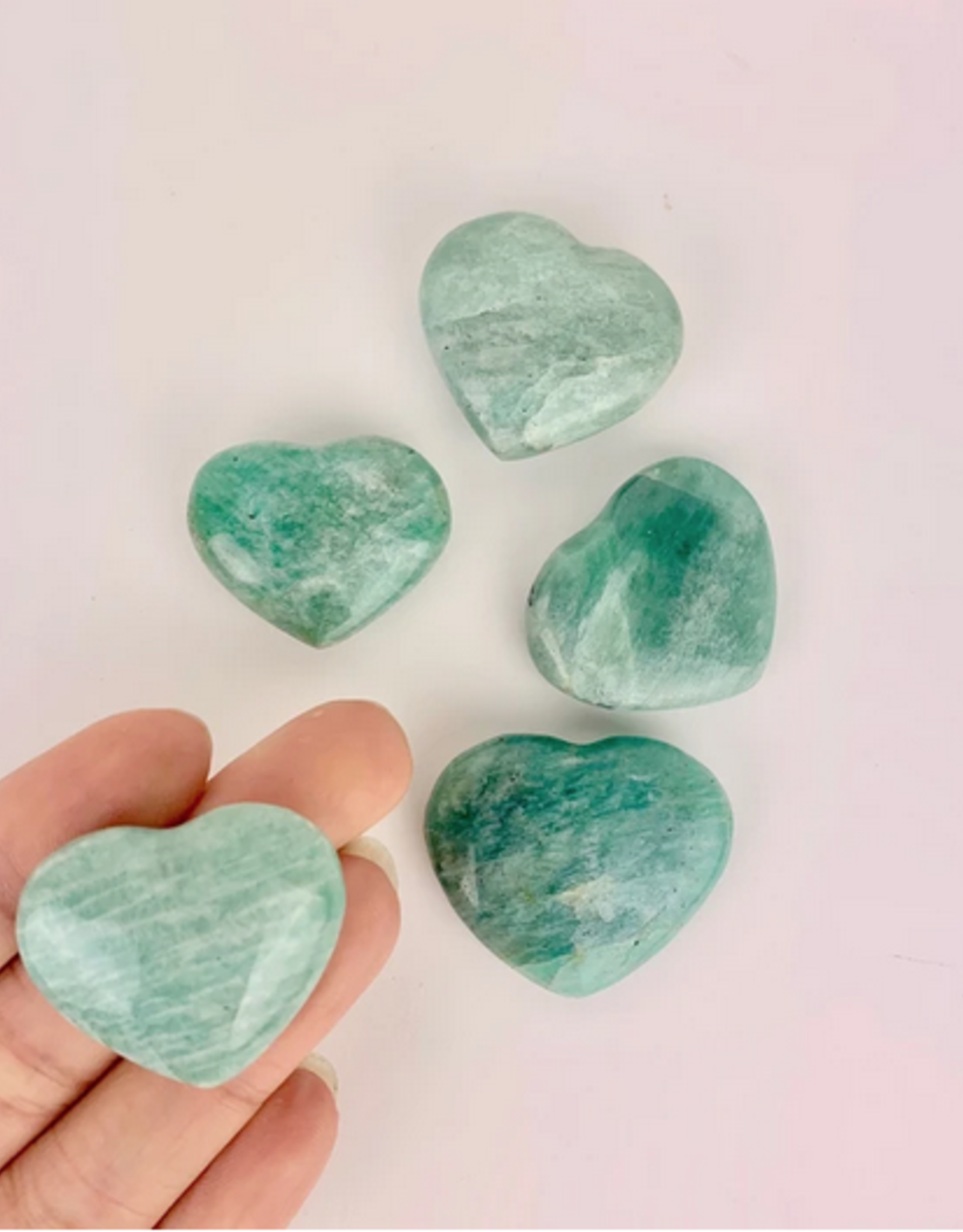Amazonite | Polished Heart | 30-40MM | Madagascar