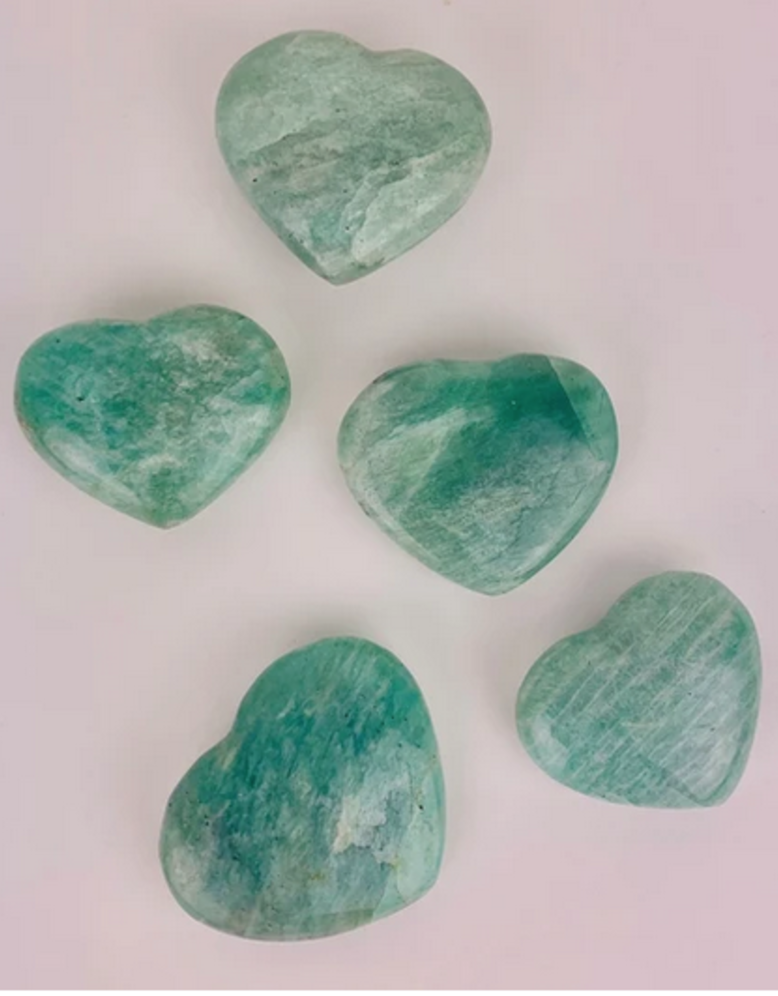 Amazonite | Polished Heart | 30-40MM | Madagascar