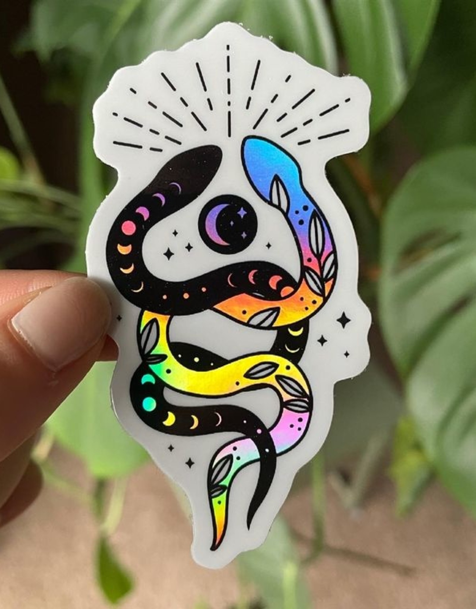 Holographic Snake Vinyl Sticker Mystical Witchy