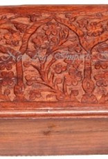 New Age Imports, Inc. Floral Carved Wood Box 4x6"