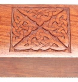 New Age Imports, Inc. Celtic Carved Wood Box 4x6"
