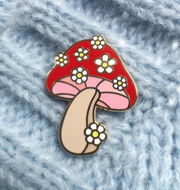 Wildflower + Co Daisy Mushroom Enamel Pin