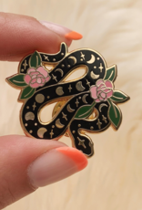 Dark Moon Phase Snake Pin