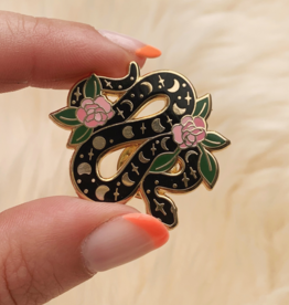 Dark Moon Phase Snake Pin