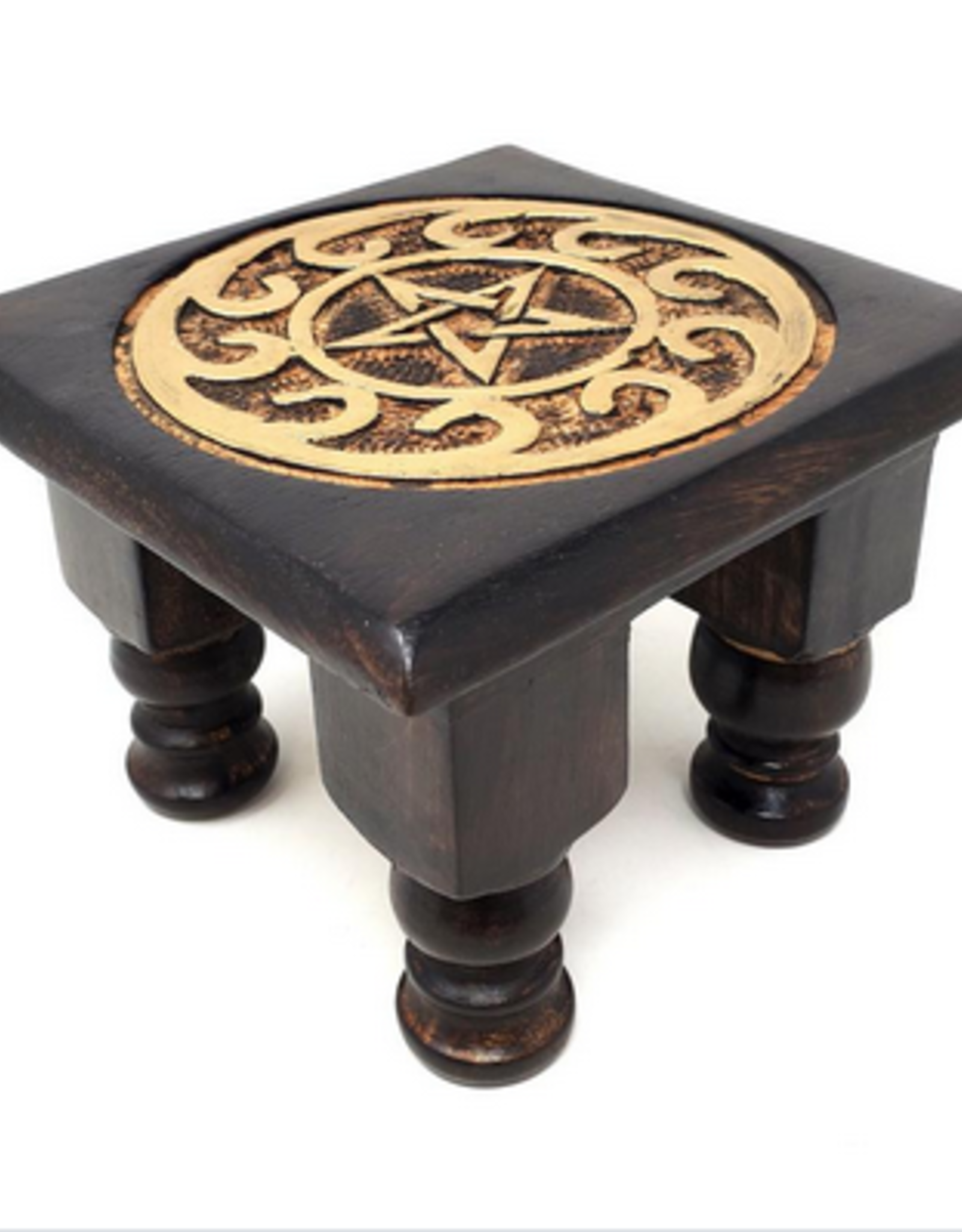 New Age Imports, Inc. Gold Pentagram Altar Table