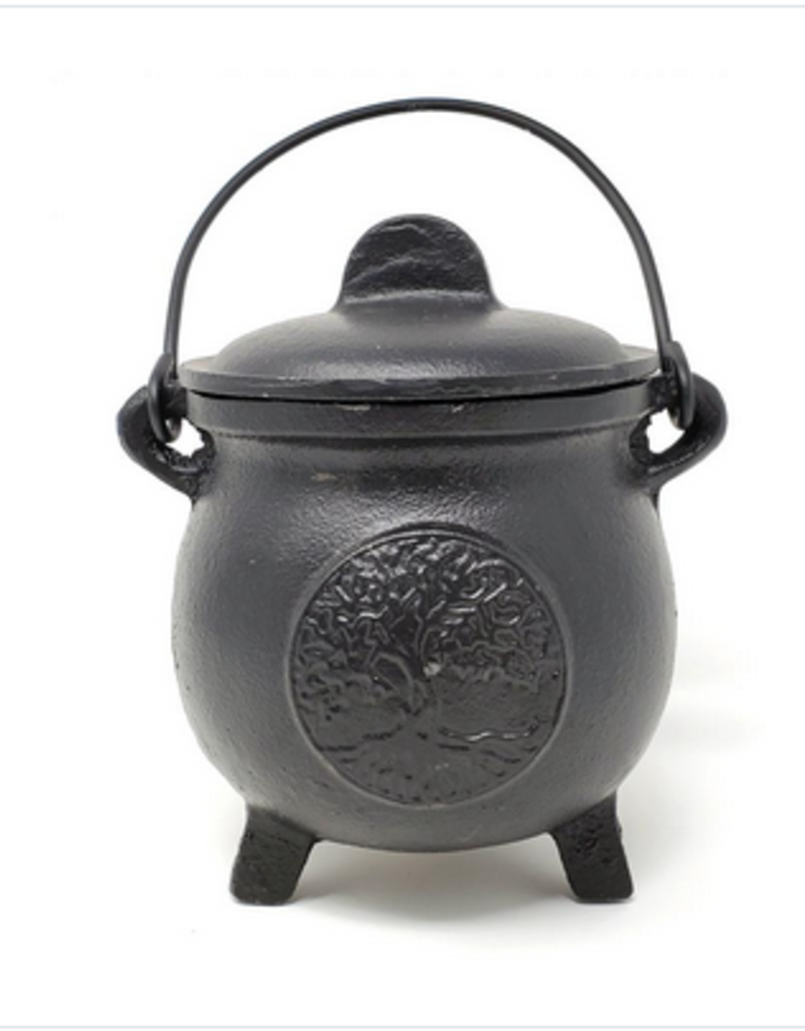Cast Iron Cauldron - Tree of Life with Lid 8"H 5"W