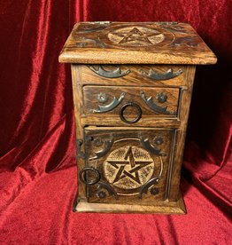 New Age Imports, Inc. Pentacle Carved Herb Chest