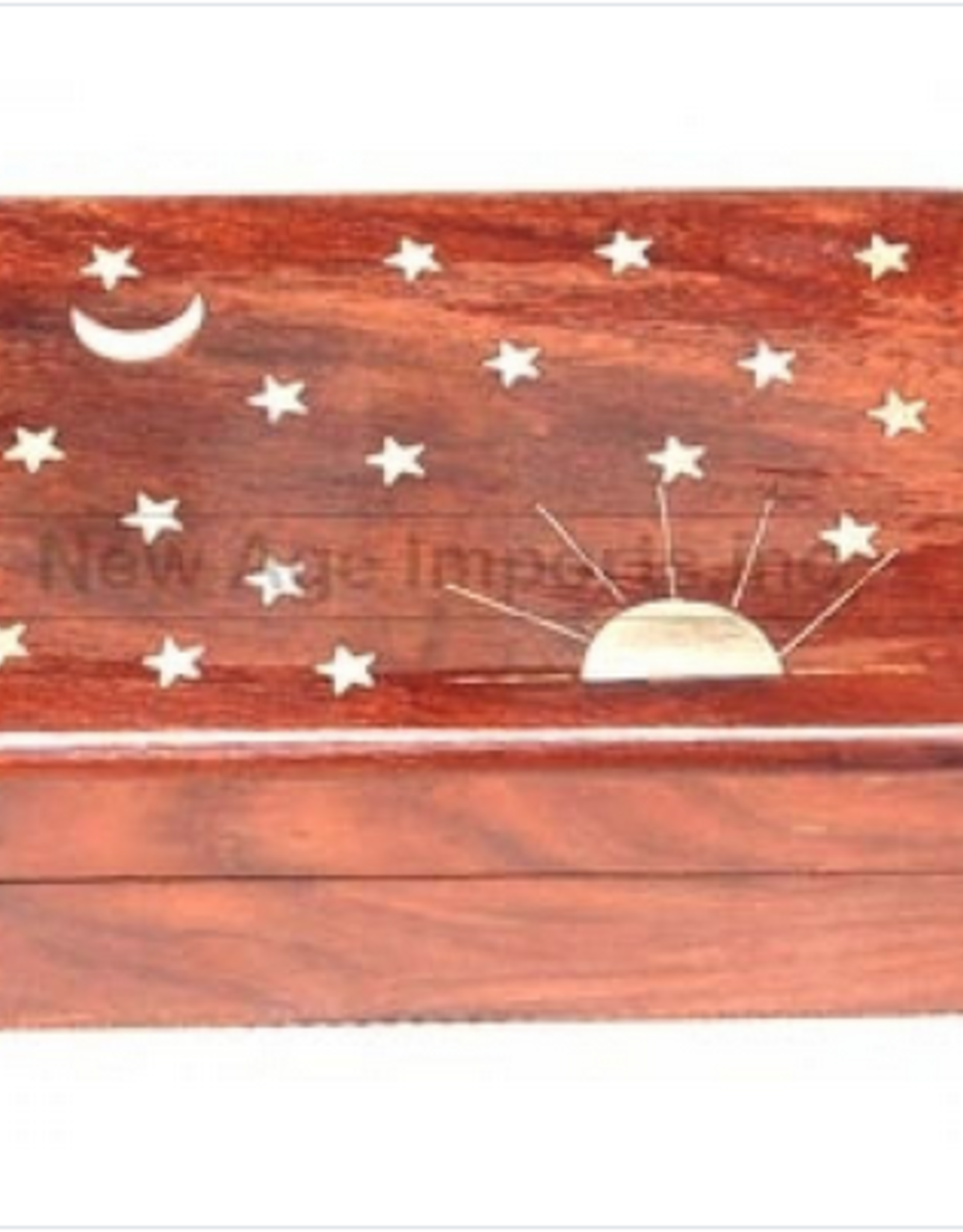 Wood Box - Celestial Rising Sun Inlay 4x6"