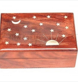 Wood Box - Celestial Rising Sun Inlay 4x6"