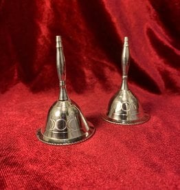 Bell - Triple Moon Silver Plated Altar 3"H