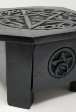 Pentagram Wood Altar Table with Drawer 7.5" x 5" H