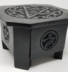 Pentagram Wood Altar Table with Drawer 7.5" x 5" H