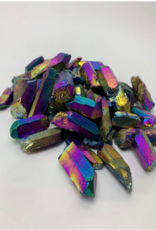 Rainbow Aura Rough Point | 35-60MM | Heat Treated Quartz