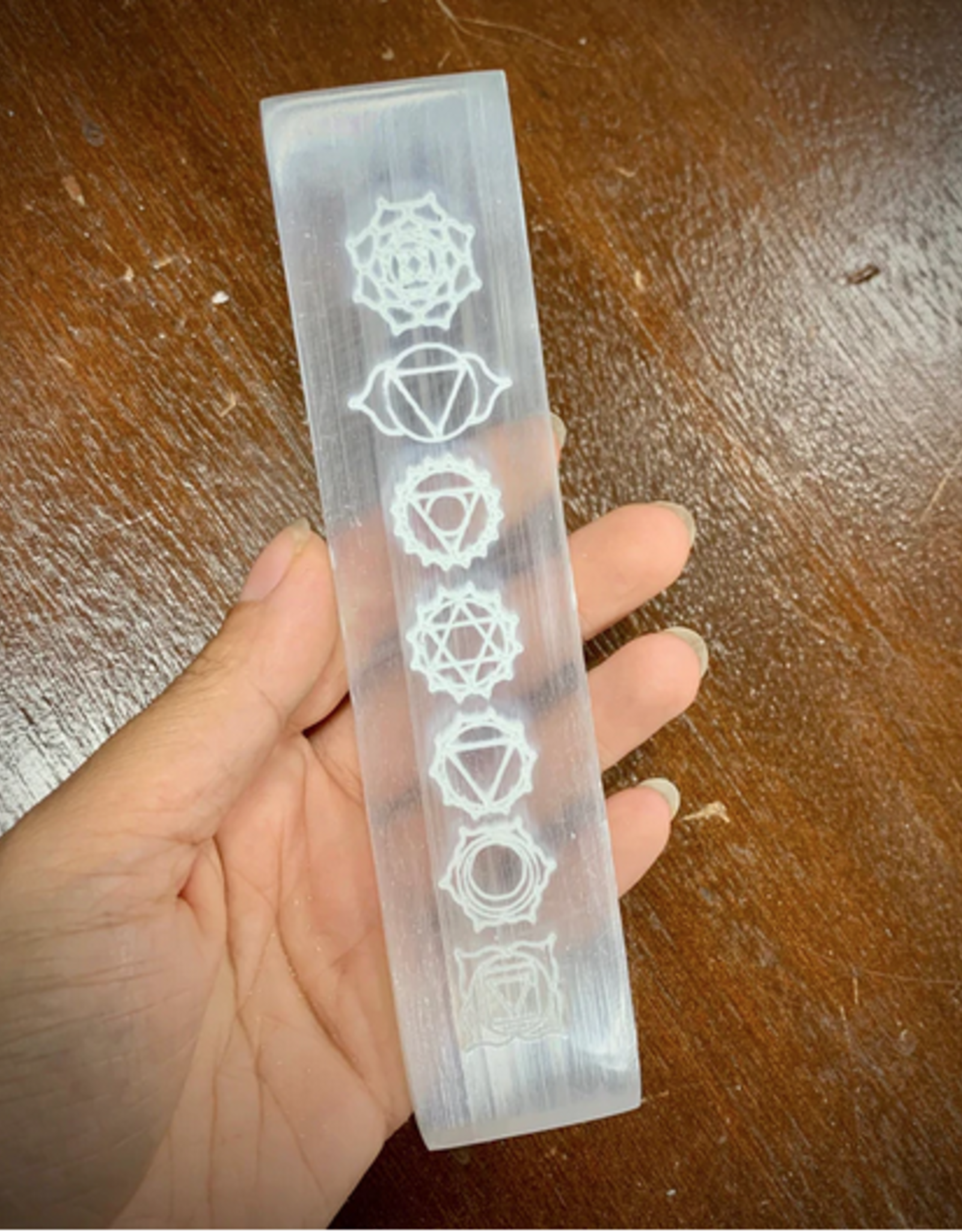 Selenite Chakra Crystal Charging Plate | 20cm